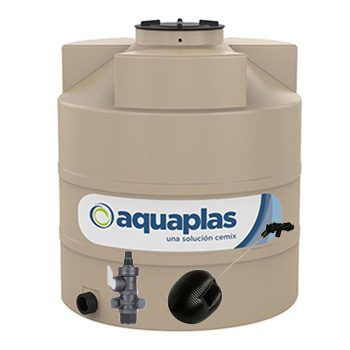 TINACO TRICAPA AQUAPLAS CON VALVULA, FLOTADOR, MULTICONECTOR,TAPA 2500 LTS